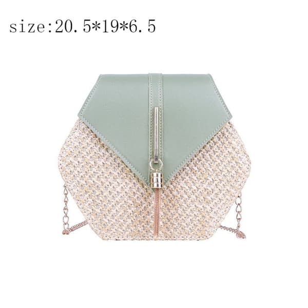 Straw Bag Crossbody Taske SORT black