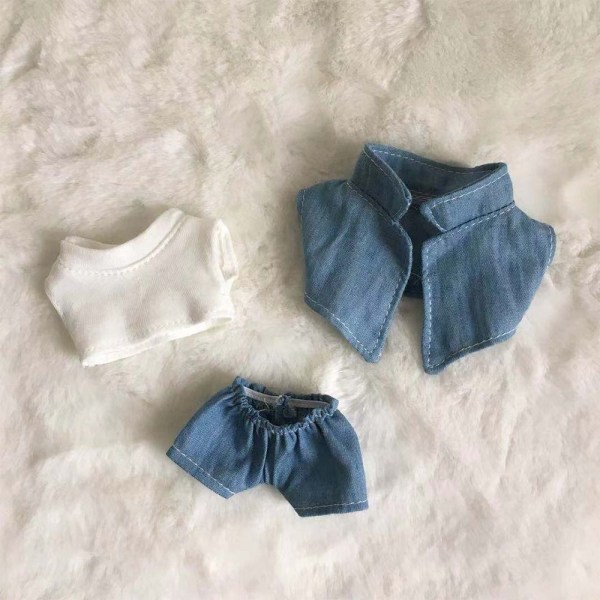 1 Set 10 cm Dockkläder Mode bomullsjacka Jeans Kläder Kostym