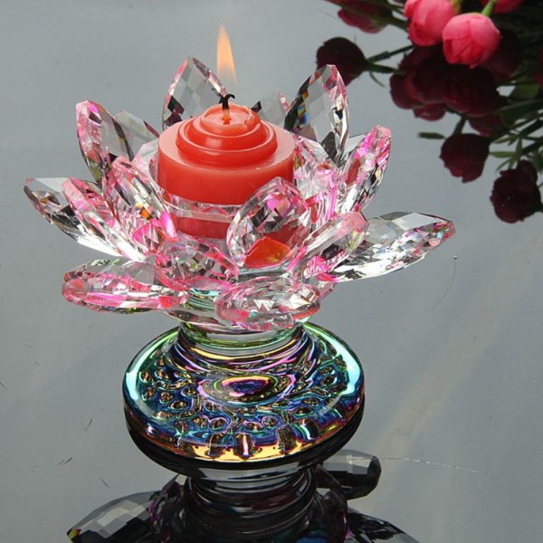 Crysta Lotus Flower Ornament Lotus Flower Figur GRØN green