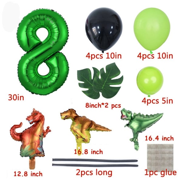 Dinosaurusteema Ilmapallot Sarjakuva Dragon Column 8 8 8
