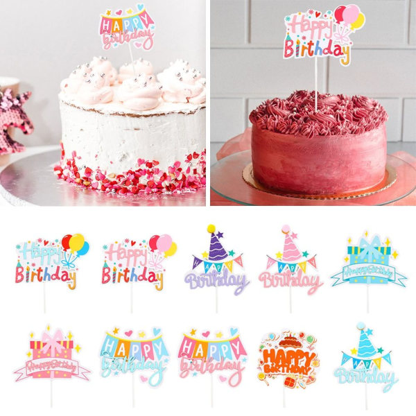 10st Cake Topper Tårtdekorationsflagga 05 05 05