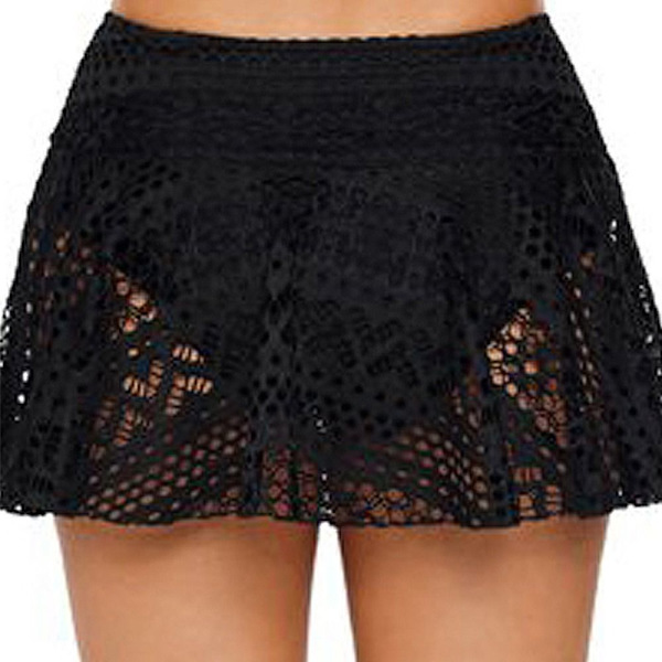 Svømmebikiniunderdel Blondeshortsnederdel SORT L Black L