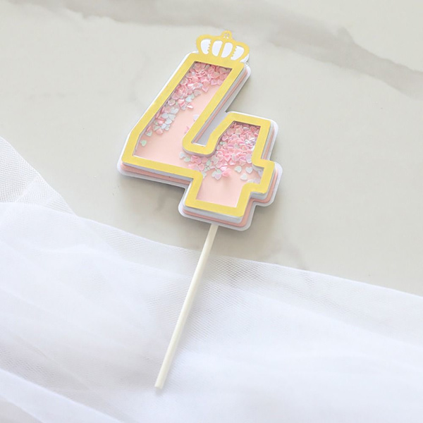 Cake Topper Grattis på födelsedagen 4 4 4