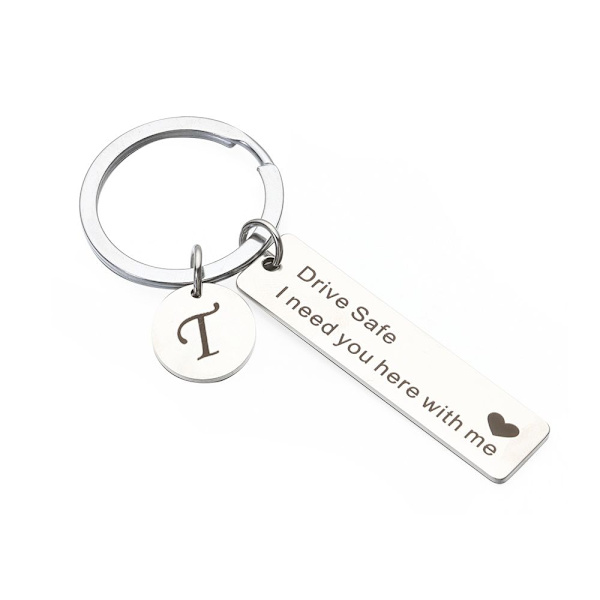 Drive Safe Keychain A-Z 26 Initialer Bokstäver Nyckelring T T