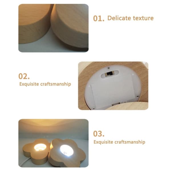LED-lys Dispaly Base Krystalkugleholder WARM LIGHTA A Warm LightA