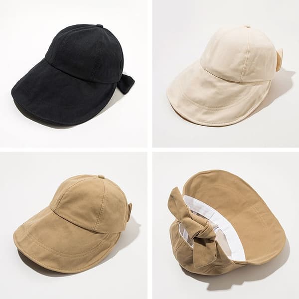 Bows Bucket Hat Sun Visor Hatut MUSTA Black