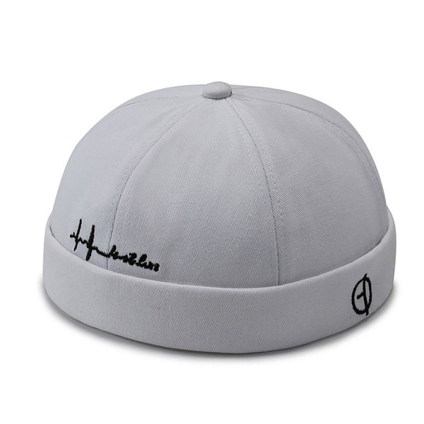 Bomull Docker Cap Lue hatter HVIT WHITE