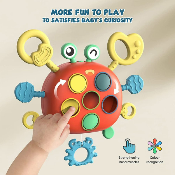 Krabba Sensorisk leksak Montessoris leksak Stretchleksak för tidig utbildning Random Color