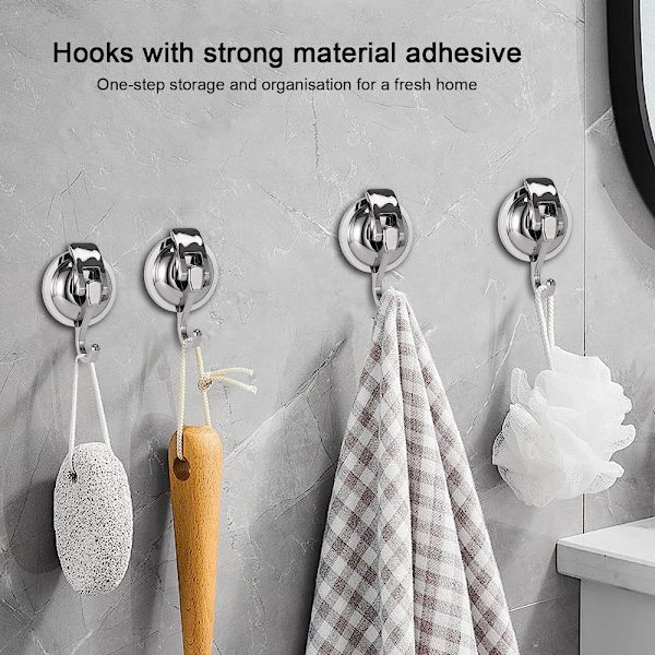 6 kpl Imukuppikoukku Tyhjiö Imu Suihkukoukut Viittakoukut silver 6pcs-6pcs