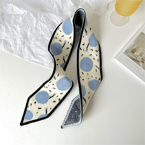 Liten Scarf Stickad Sjal Scarf BLÅ blue
