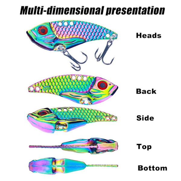 Mini metall Fiskebete VIB sjunkande Lure 7G-3PCS 7G-3PCS 7g-3pcs