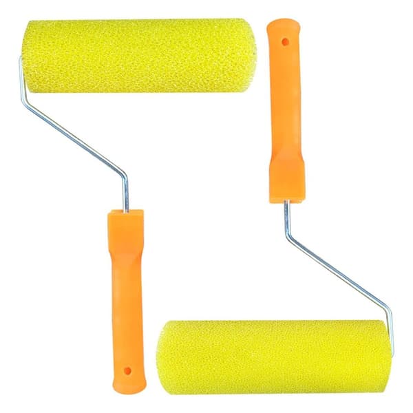 2 st strukturerade målarrullar med 2 ramar Set Gips