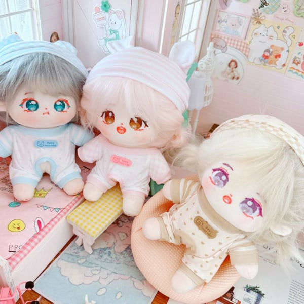 Nya Söta Kläder 20cm Doll Pyjamas BLÅ Blue