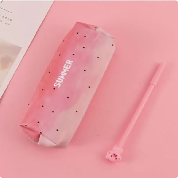 Watermelon Cute Case Suurikapasiteettinen PU-nahkakynä 04