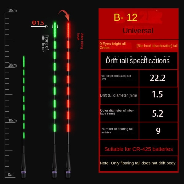 Tyngdkraftsinduktion elektronisk svansdrift Electronic Float tail 16