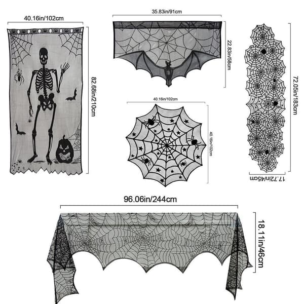 Spindelvævsdug Bat Table Runner STYLE 4 STYLE 4 Style 4