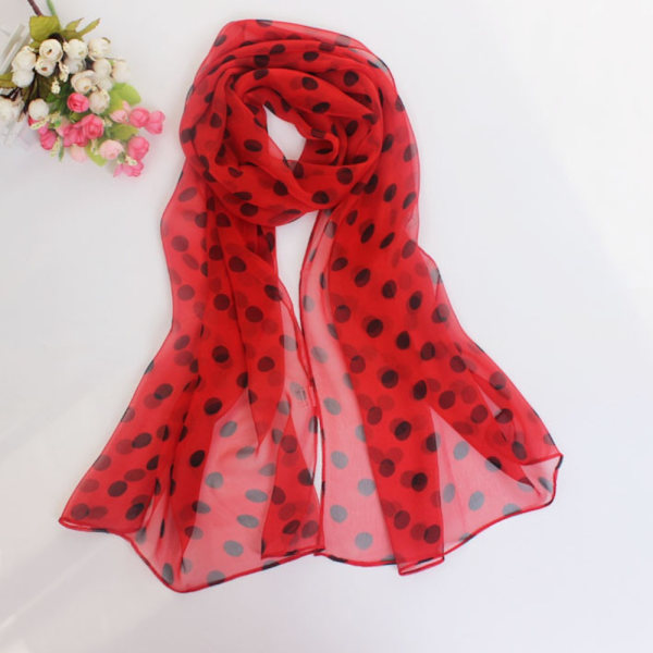 Polka Dot Skjerf Silke Skjerf KAFFE Coffee