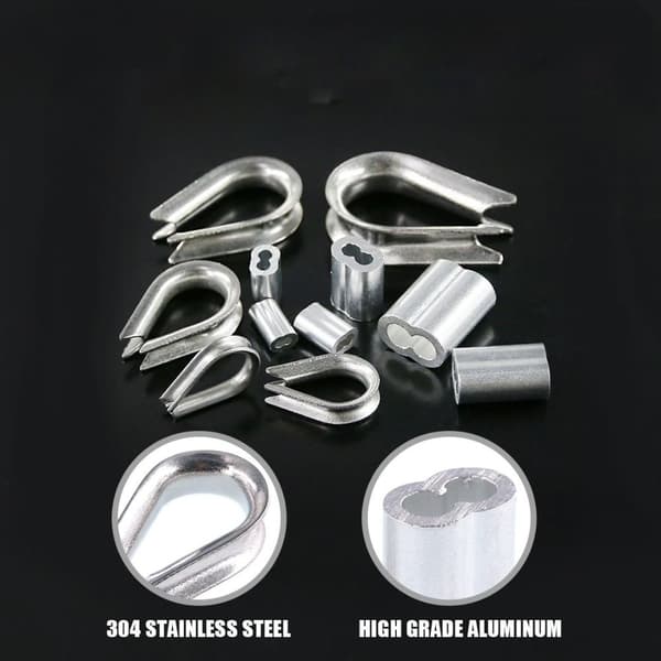 250st vajerkabel Fingerborgen Combo Crimping Loop Sleeve