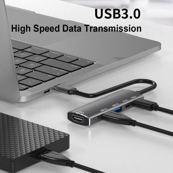 USB HUB Type-C dokkingstasjon