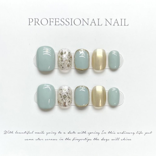 Pure Manual False Nail French Gold Lines käsintehdyt kynnet M M