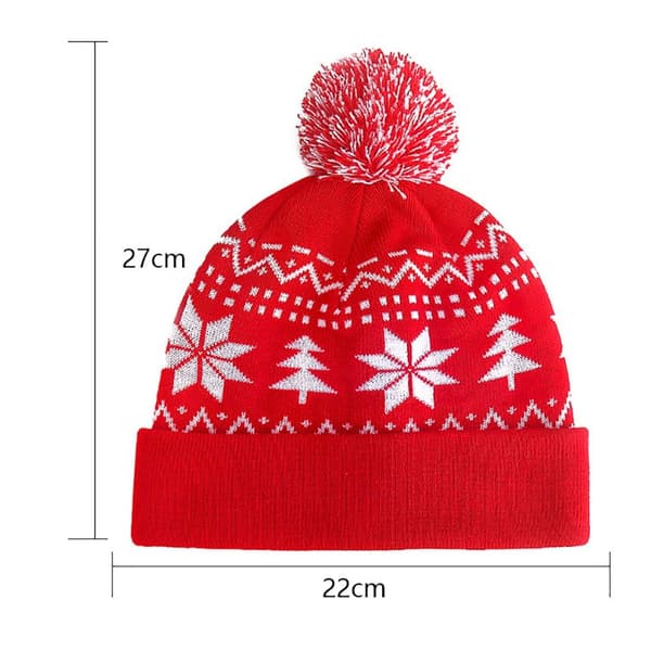 Julhatt Vuxen Snowflake Woolen Hat red