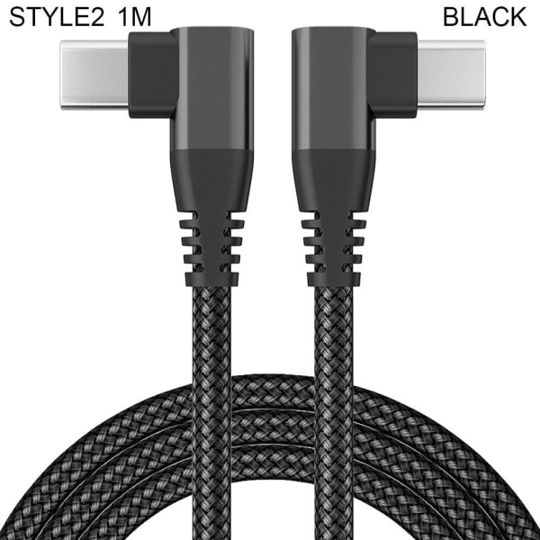 USB C till USB C-sladd Kabel SVART 1MSTYLE2 STYLE2 Black 1mStyle2-Style2