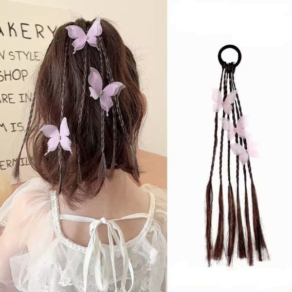 Perukflätor Rosett Hårrep ROSA 2ST 2ST pink 2pcs-2pcs
