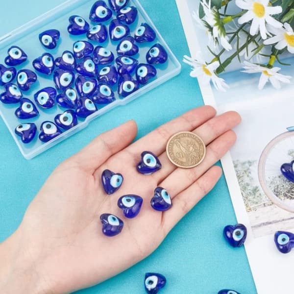 16MM Evil Eye Beads Hjärtform Turkish Evil Eye