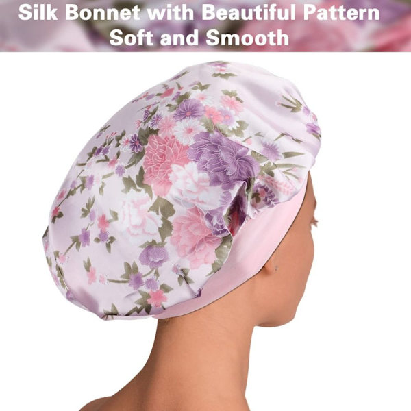 Satin Sleep Cap Silky Satin Bonnet PURPLE purple