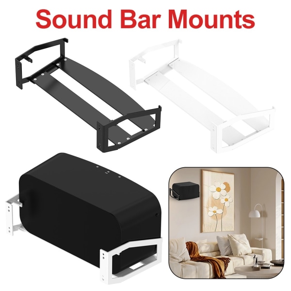 Väggmonterad högtalarhållare Soundbar-fästen VIT White