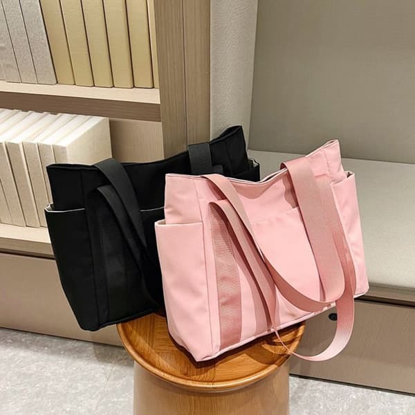 Satchel Bag Canvas Handväska VIT white