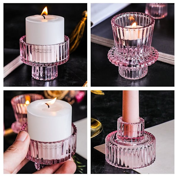 Ljushållare Ljusstake ROSA 1 SET 1 SET pink 1 set-1 set