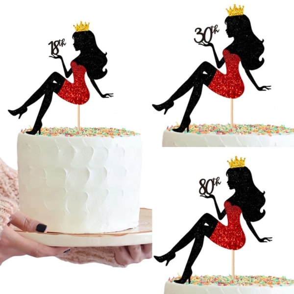 5 stk Cake Topper Kakepynt 18 18 18