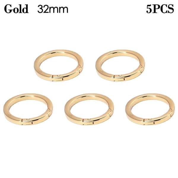 5st Fjäder O-ring Spännen Karbinhake Plånböcker Handväskor GULD 32MM Gold 32mm