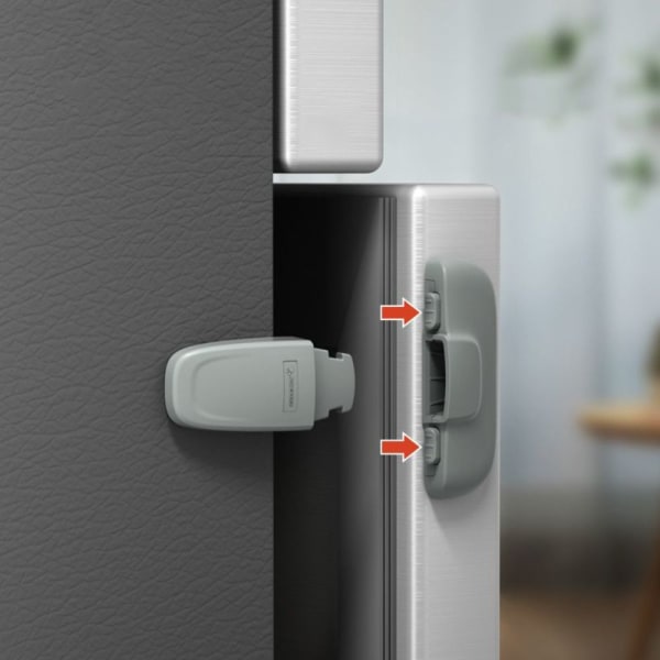 Kylskåpslås Skåpspänne GRÅT 2ST 2ST Grey 2PCS-2PCS