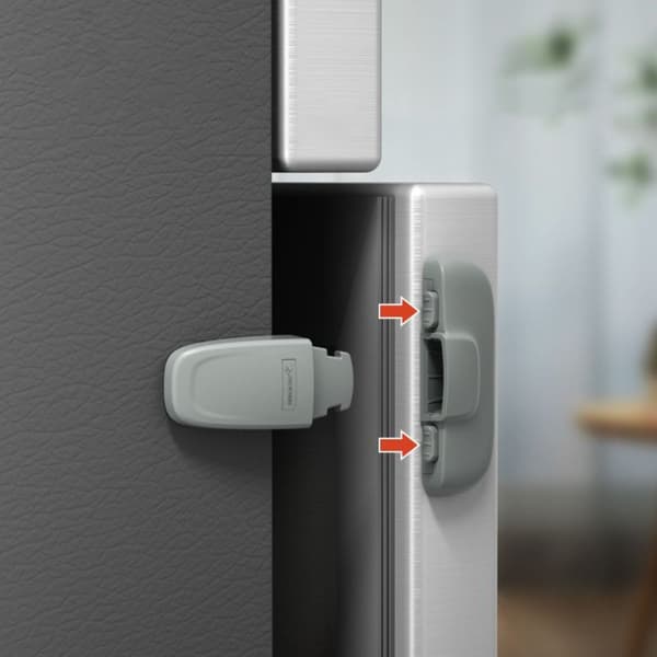 Kylskåpslås Skåpspänne VIT 2ST 2ST White 2PCS-2PCS