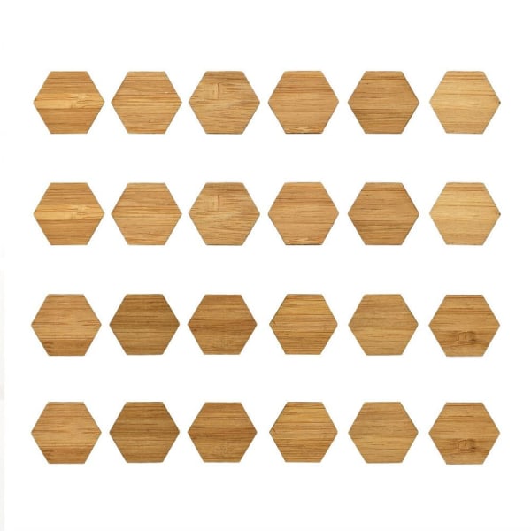 24/48 STK Dukkehusgulvfliser Trekorngulv HEXAGONAL-24STK hexagonal-24pcs