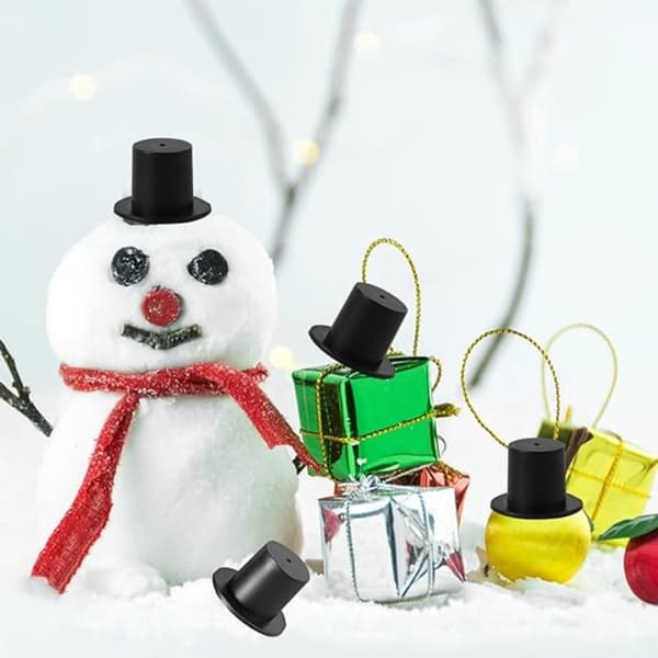 Mini Sorte Top Hatte Jul Snemand Hatte Dukke Mini Hatte