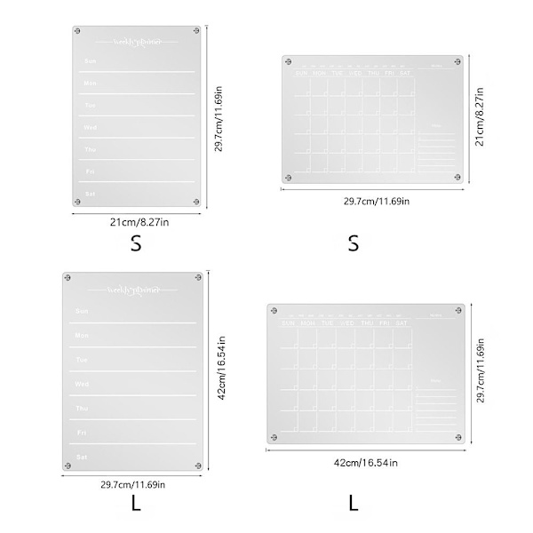 Kjøleskapsklistremerke Kalender Board Planner 01-A3 01-A3 01-A3
