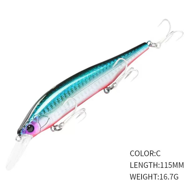 synkende Minnow Baits fiskekroker C C C
