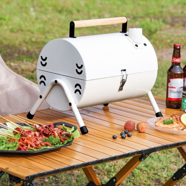 Outdoor Camping Grill Kannettava BBQ-grilli VALKOINEN White