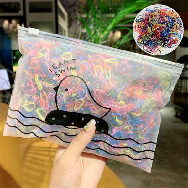1000st gummihårband Engångsflickor Scrunchie för flickor 7 7