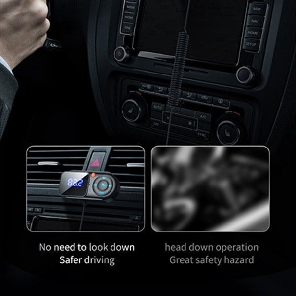 Bil Mp3-afspiller FM-sender Håndfrit bilsæt black