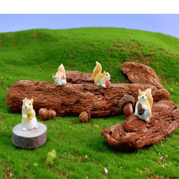 6st Ekorrdjursfigur Mini Ekorrfigur LÖNLÖV Maple Leaf