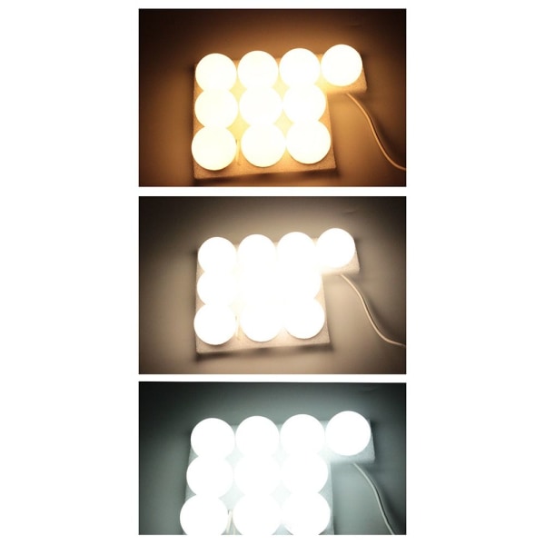 10LED sminkespeil lyspærer Dimbar LED vegglampe forfengelighet