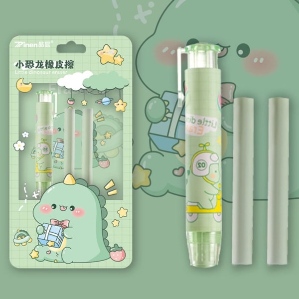 2 Set in tryckande penna Eraser Mekanisk Eraser GRÖN SET GRÖN Green Set