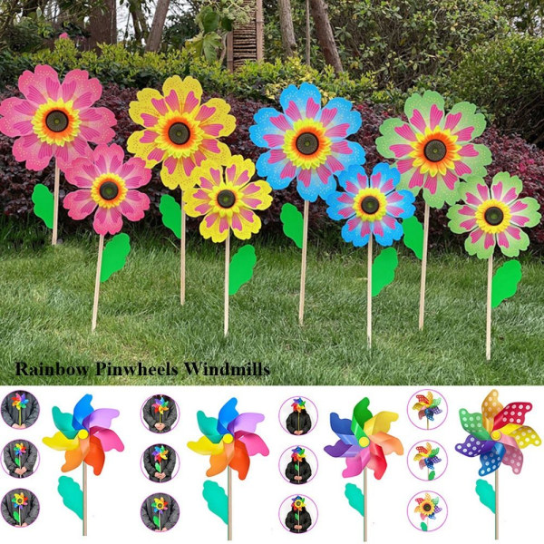 Värikäs Sunflower Windmills Layout Pinwheels Lelut 1 1 1