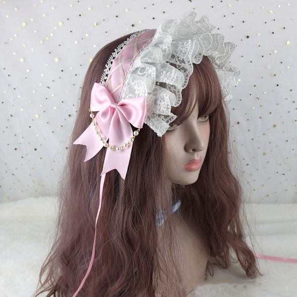 Lolita Klänning Accessoarer Hembiträde Huvudbonad LJUSROSA light pink