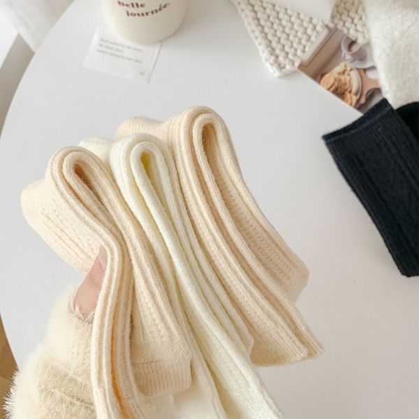 Termiske lange strømper Cashmere uldstrømper SORT black