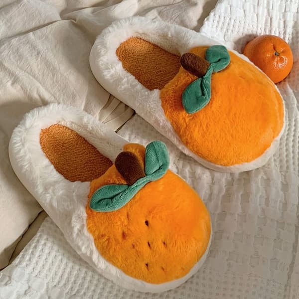 Plysch Orange Bomull Dam Vinter Sovrumstofflor 40-41 40-41